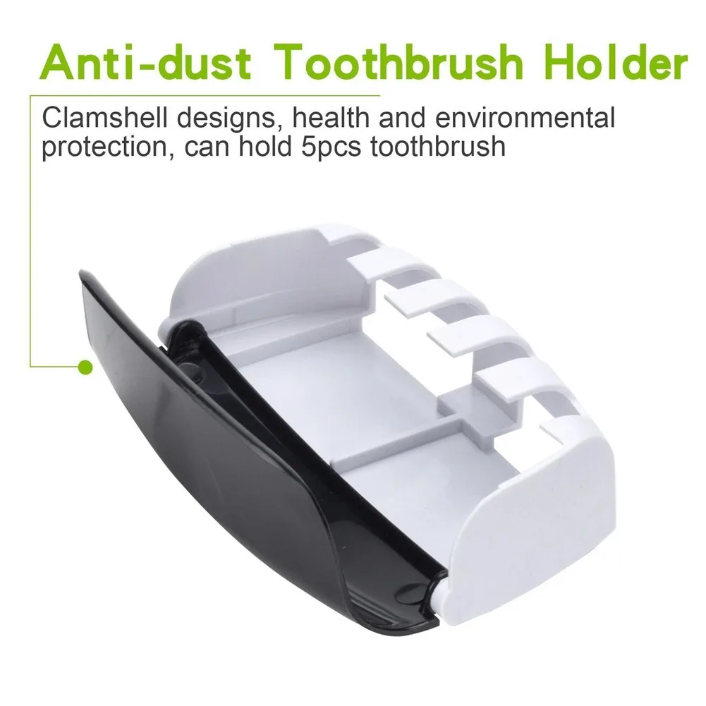 Color: Pink, Ships From: CHINA - Toothbrush Holder Automatic Toothpaste Dispenser Set Dustproof Sticky Suction Wall Mounted Toothpaste Squeezer Bathroom Holder