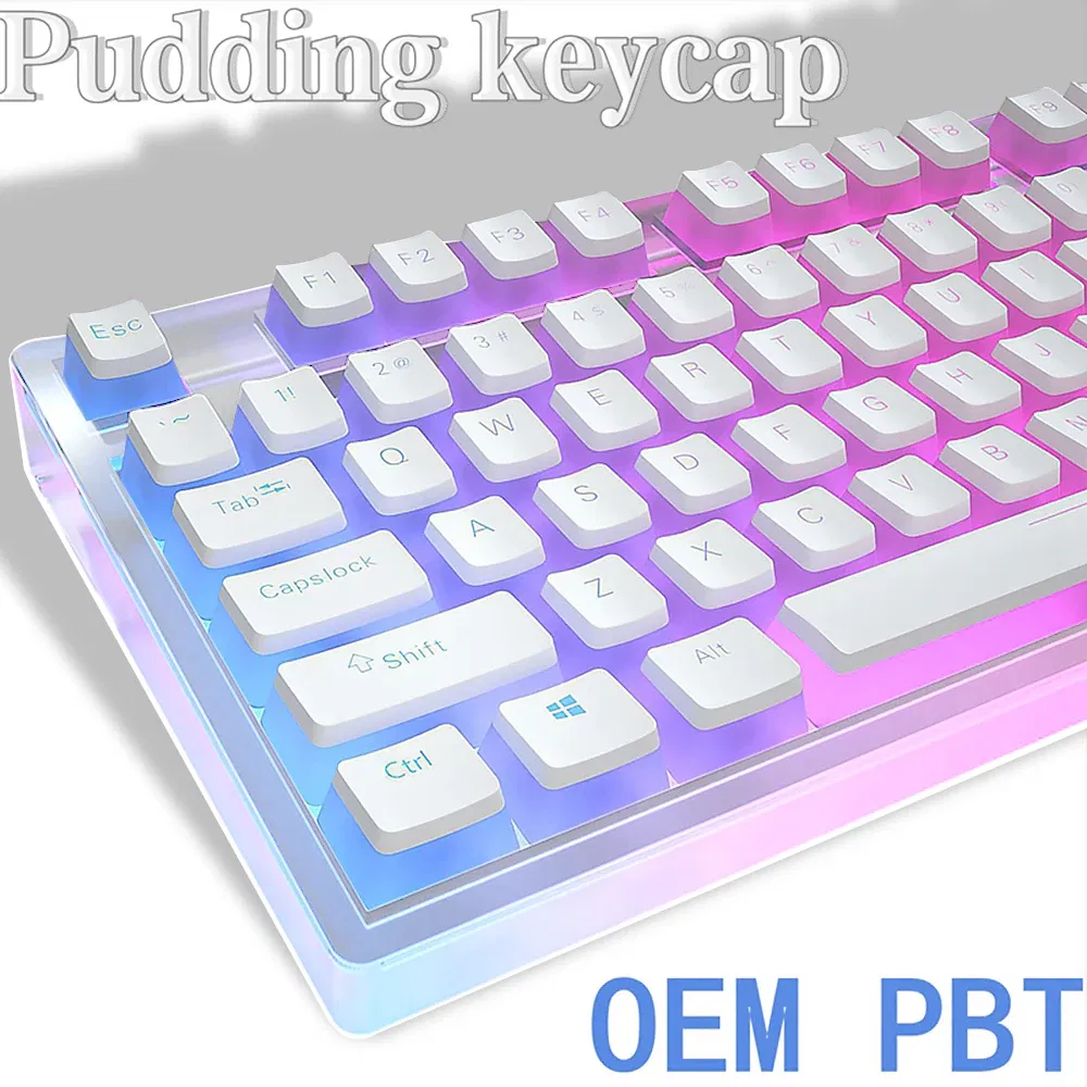 Color: Orange - 129Keys Keyboard Keycap OEM Profile PBT Material Key Cap for Mx Hot Swap Mechanical Keyboard Switch Transparent Pudding Keycaps