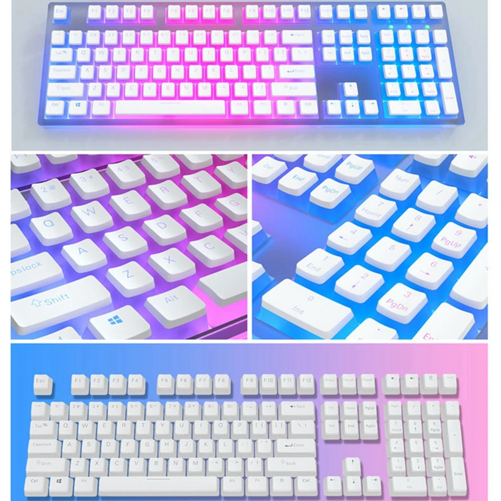 Color: Orange - 129Keys Keyboard Keycap OEM Profile PBT Material Key Cap for Mx Hot Swap Mechanical Keyboard Switch Transparent Pudding Keycaps