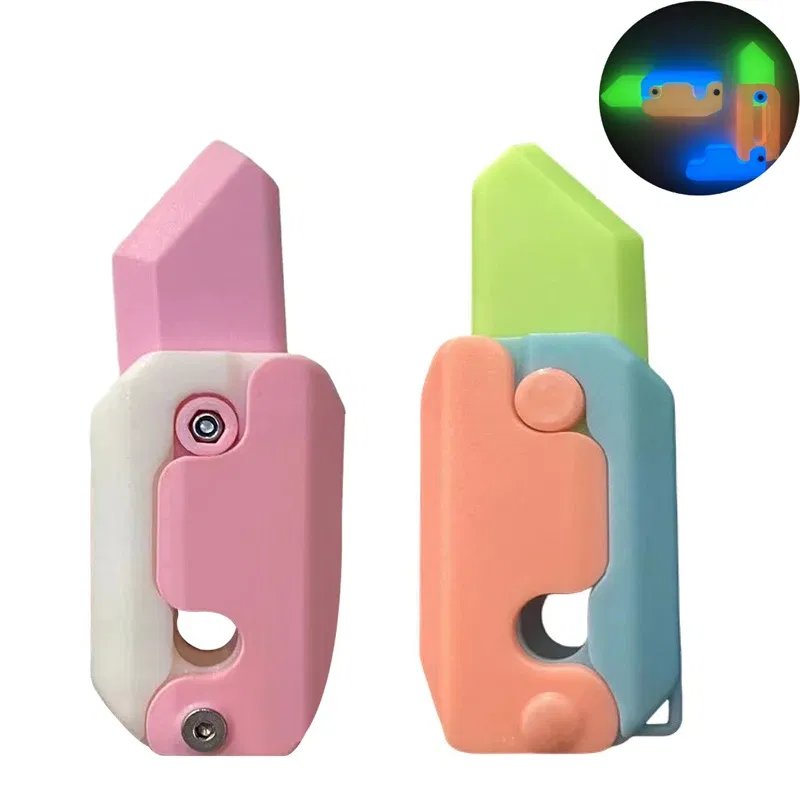 Color: Silver, Ships From: CHINA - Gravity Folding Claw Knife Radish Knife 3d Printing Gravity Knife Small Radish Knife Push Card Decompression Fidget Mini Toy