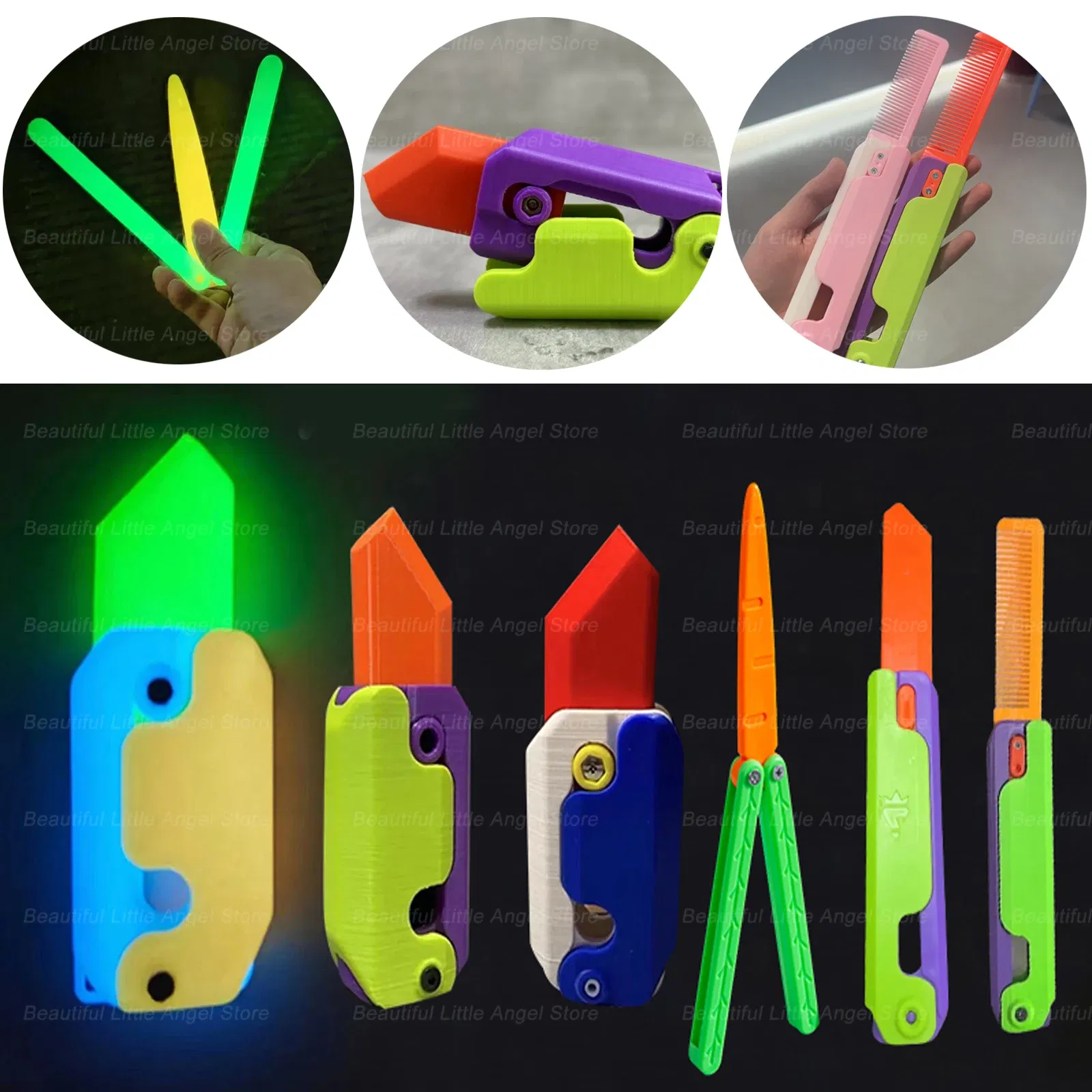 Color: Silver, Ships From: CHINA - Gravity Folding Claw Knife Radish Knife 3d Printing Gravity Knife Small Radish Knife Push Card Decompression Fidget Mini Toy