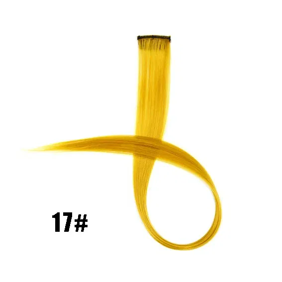 Color: P4/24, Stretched Length: 22inches - Synthetic Clip-in Hair Extensions 22" Long Colorful Straight Hair Pieces Synthetic Hairpieces for Daily Festival Party