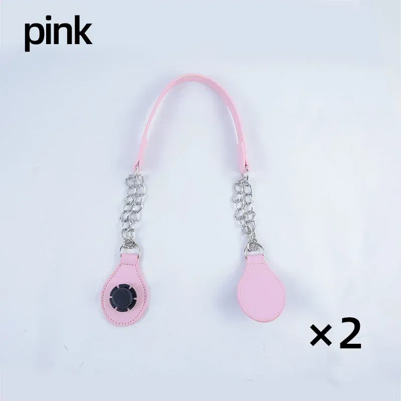 Color: Pink, Ships From: CHINA - TANQU 1 Pair Long leather PU chain Handle with Tear Drop End Double Metal Chain for O Bag for EVA Obag Women Bag