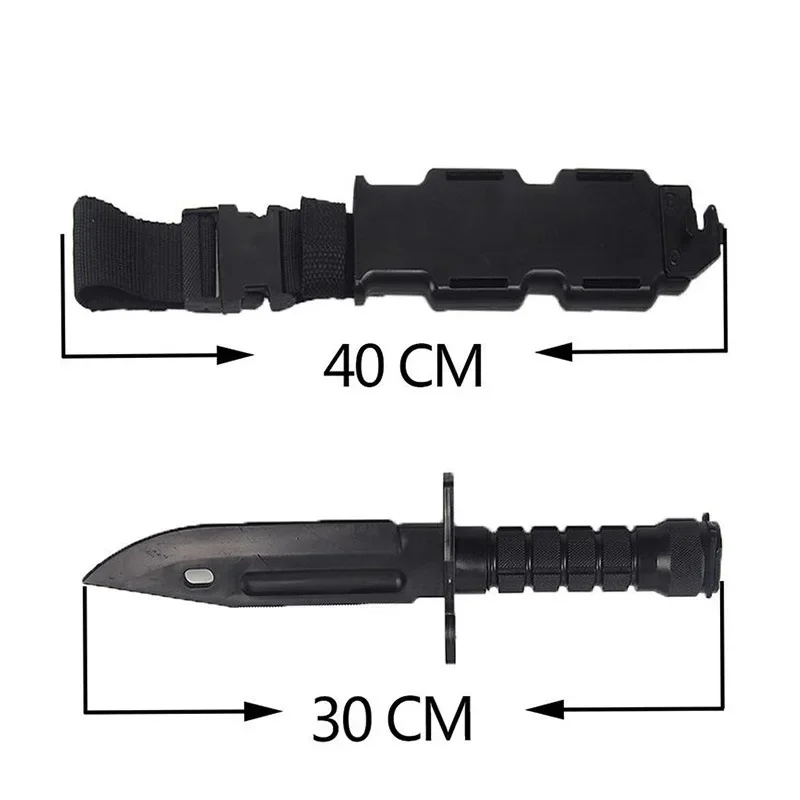 Color: Green - Model Rubber Toy Knife Army Tactical M9 Dagger Fan Collect CS Game Military Training Outdoor Plastic Bayonet Hunting Accessories