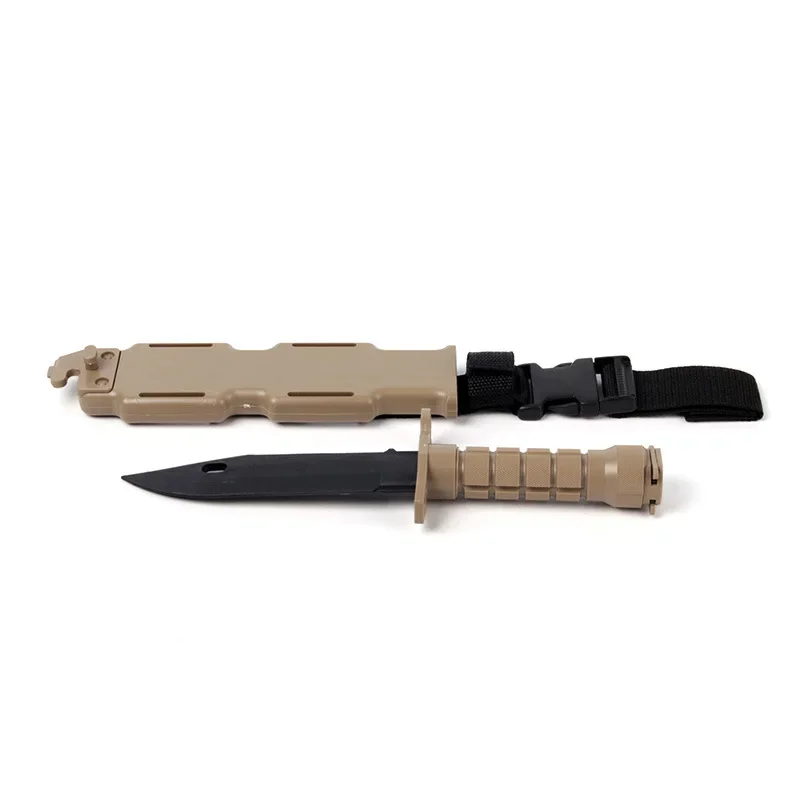 Color: Green - Model Rubber Toy Knife Army Tactical M9 Dagger Fan Collect CS Game Military Training Outdoor Plastic Bayonet Hunting Accessories