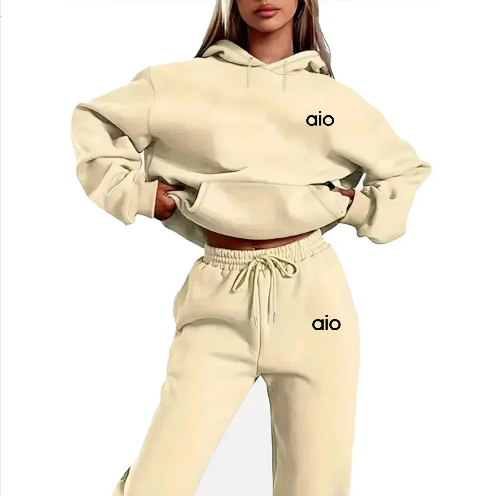 Color: Silver, Size: M, Ships From: CHINA - 2025 Autumn Winter Women's Sets 2pcs Hoodies Pants Suit Sports Outfits  Letter Print Aesthetic Clothes Ladies Tracksuit
