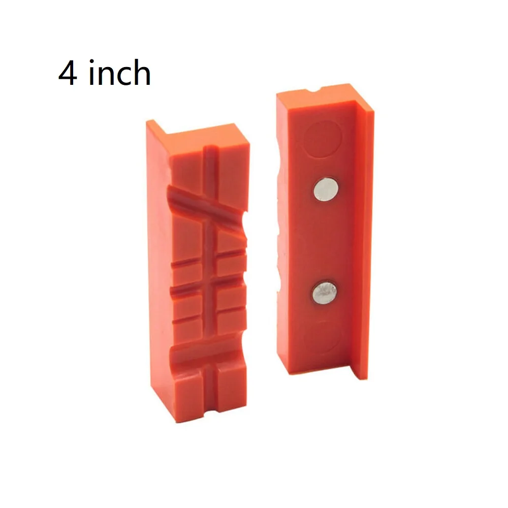 Color: WHITE - 2pcs 4/5/6 Inch Magnetic Soft Pad Jaw Rubber For Metal Vise Bench Machine Tools For Metal Vise Bench Machine Tools