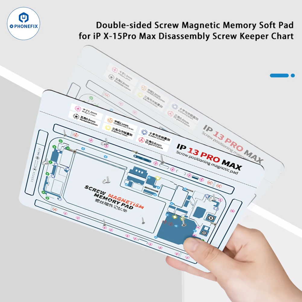 Color: black - Soft Magnetic Screw Positioning Keeper Chart for iPhone X-15Pro Max Disassembly Double Sided Screw Setting Opening Guiding Mat