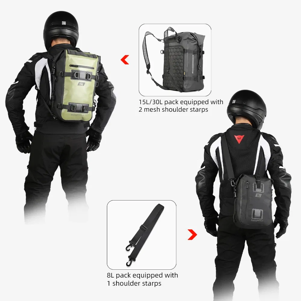Color: Light Grey, Ships From: CHINA - Rhinowalk Motorcycle Box Top Pannier Bag 8L-30L Waterproof Luggage Motor Side Case Top Saddle Rear Seat Bag Storage Trunk 1PC