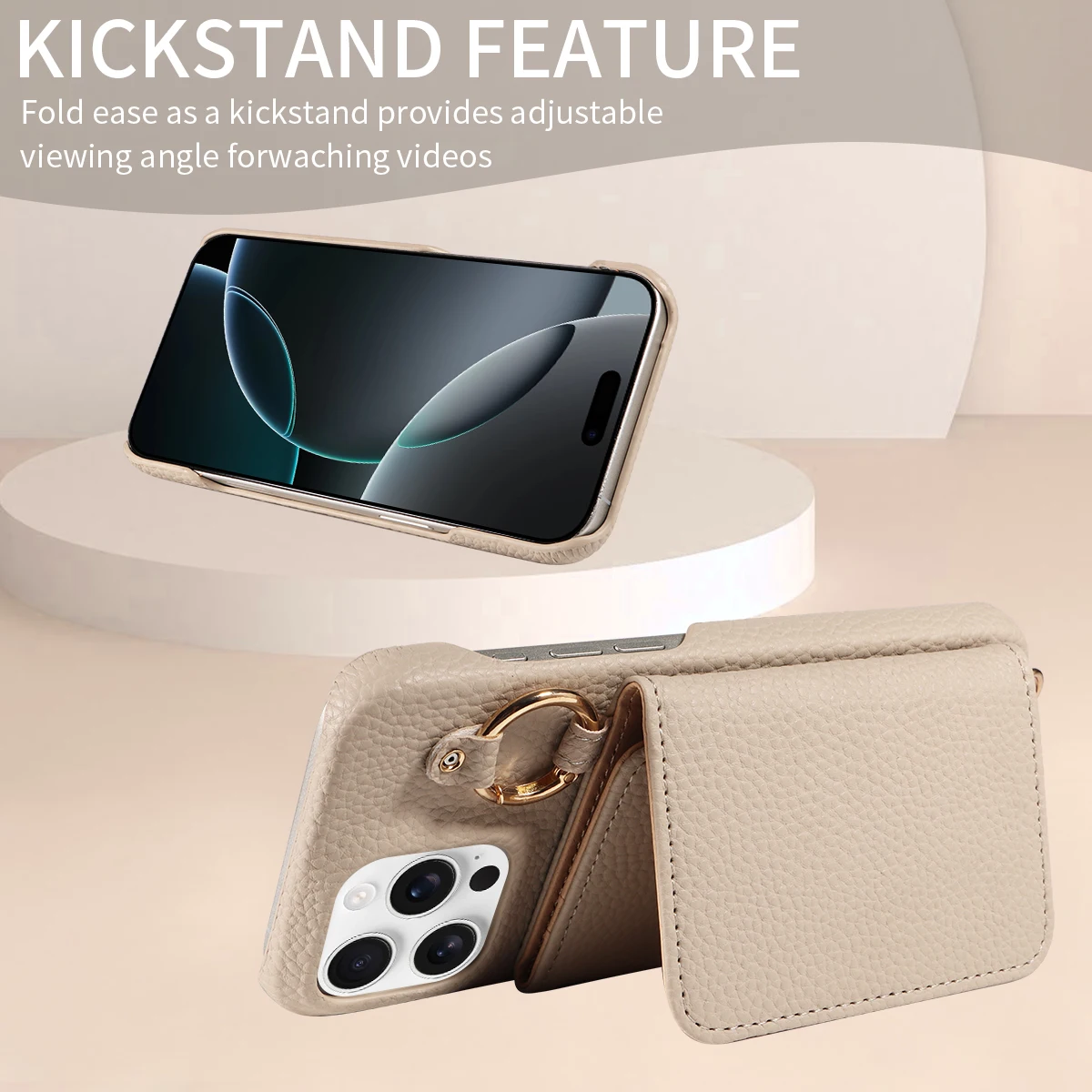 Color: Pink, Bundle: Case & Strap, Material: Artificial Leather, Compatibility by Model: iPhone 15 Pro - For IPhone16 15 Pro Max 14 13 12 Series PU Leather Magsafe Magnetic Wireless Charging Shockproof Crossbody Wallet Phone Case