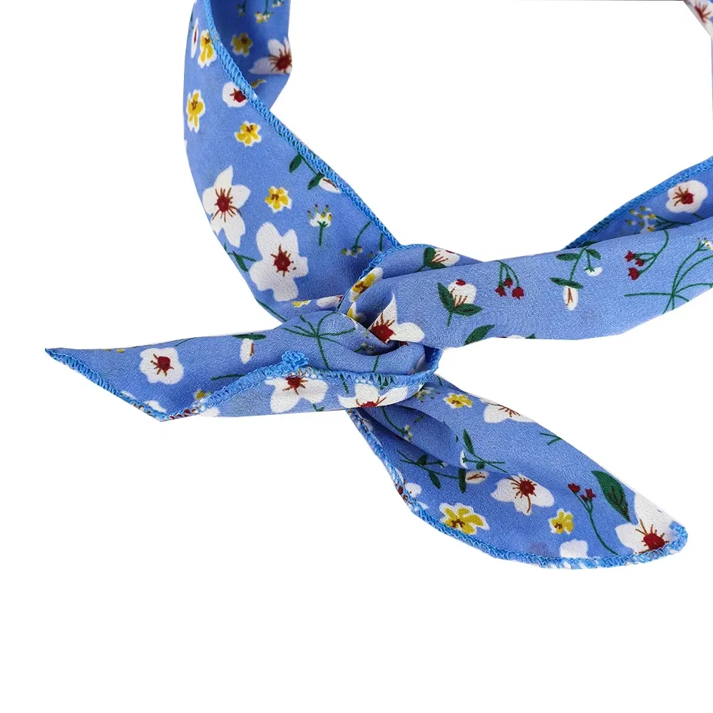 Color: Pink, Ships From: CN - Bunny Ears With Iron Wire Headband Printed Fabric Women Girls Scrunchies Hairband Hair Band Holder Accessories Headdress