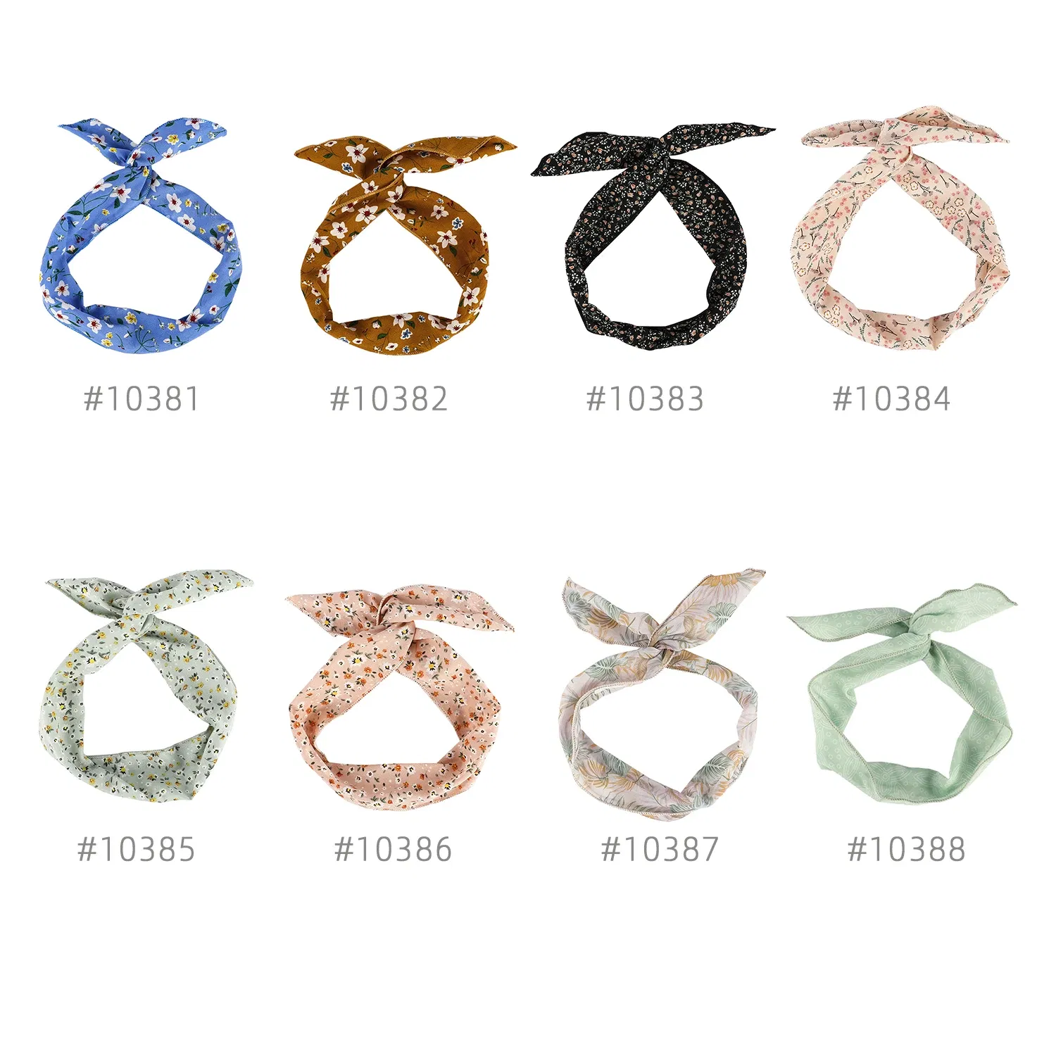 Color: Pink, Ships From: CN - Bunny Ears With Iron Wire Headband Printed Fabric Women Girls Scrunchies Hairband Hair Band Holder Accessories Headdress