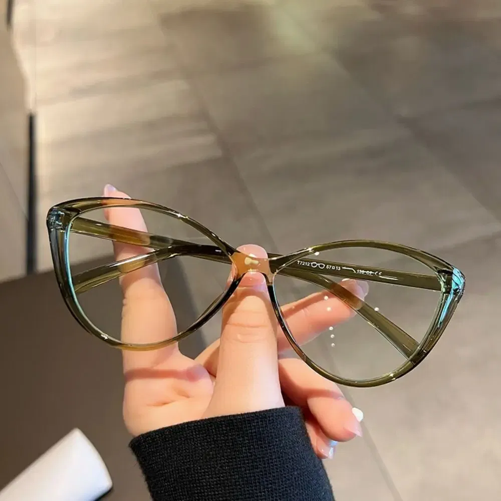Frame Color: WHITE - Y2K Retro Oval Frame Glasses Women Female Sweet Cool Eyewear Trend Reading Computer Anti Blue Light Eyeglasses