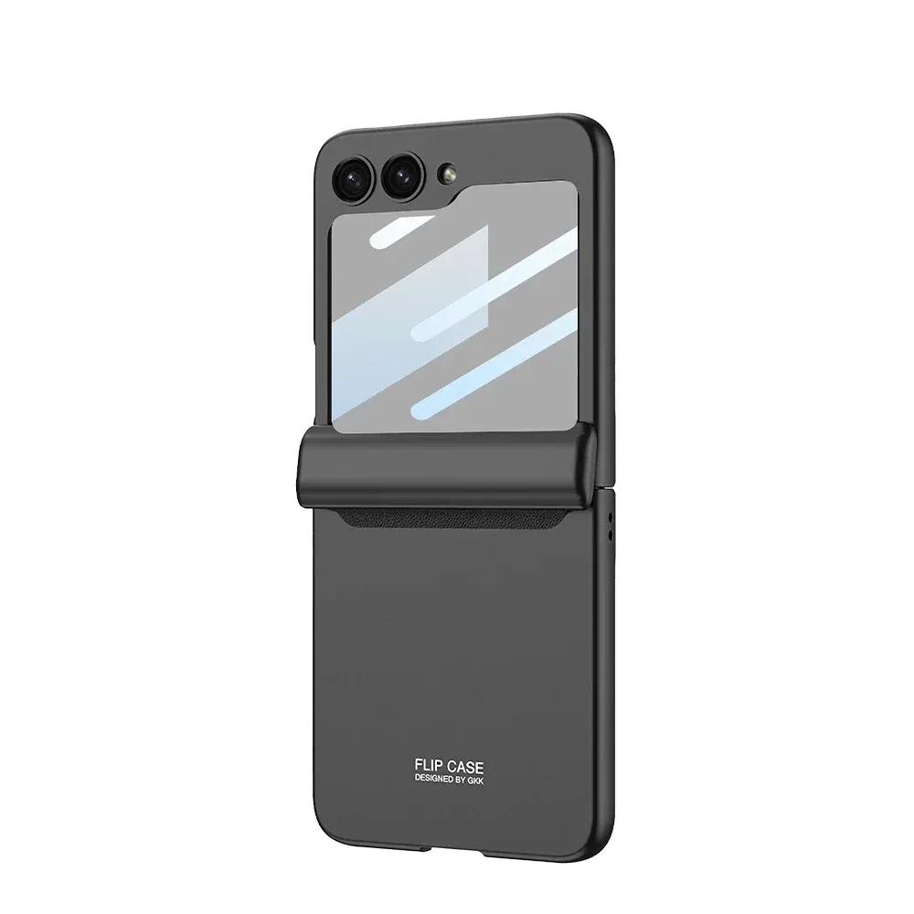 Color: Clear, Bundle: Case & Screen Protector - For Samsung Galaxy Z Flip 6 Magnetic Phone Case with Stylus Pen Hinge Protection Drop-Proof Protective Shell for Z Flip6 Covers