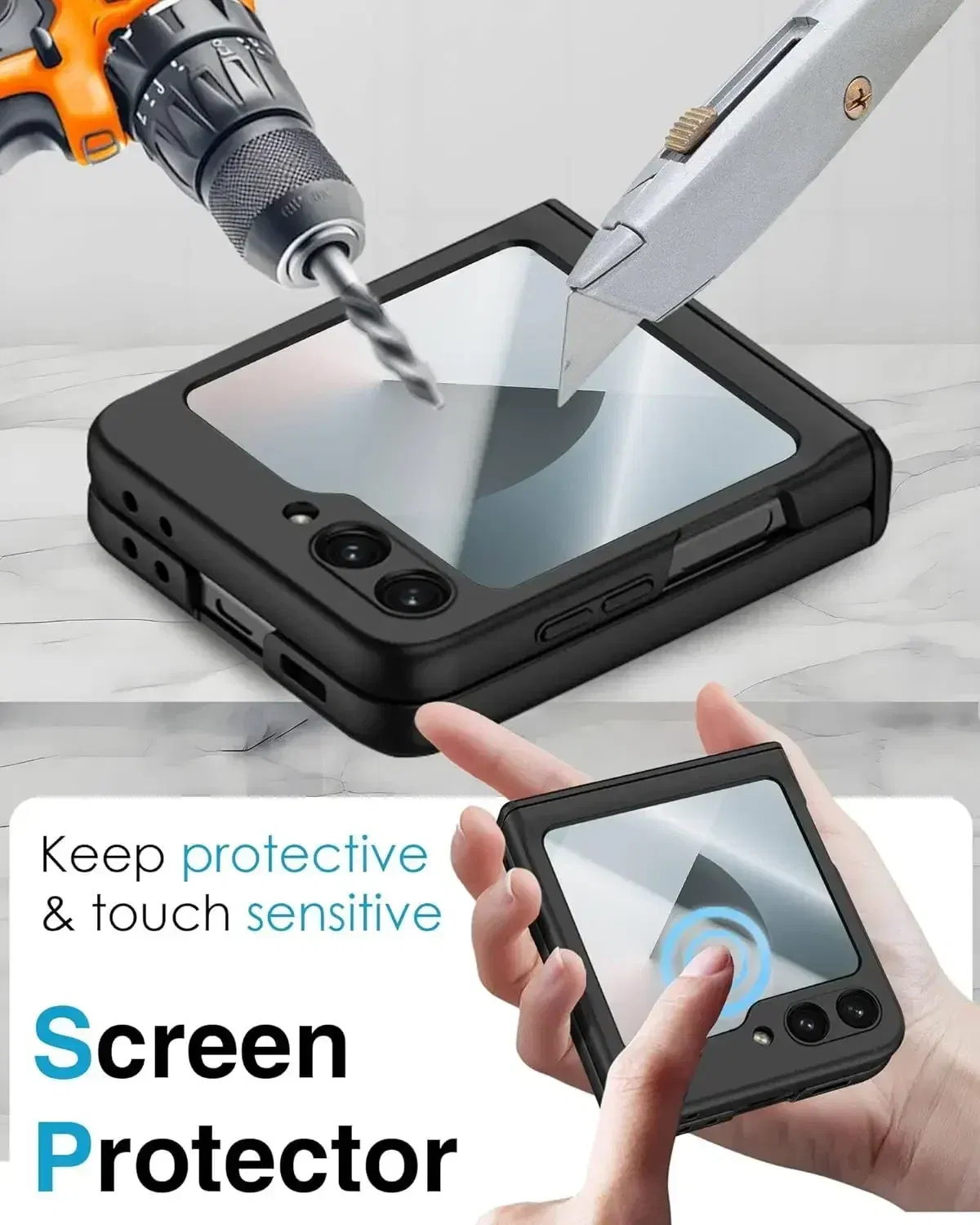 Color: Clear, Bundle: Case & Screen Protector - For Samsung Galaxy Z Flip 6 Magnetic Phone Case with Stylus Pen Hinge Protection Drop-Proof Protective Shell for Z Flip6 Covers