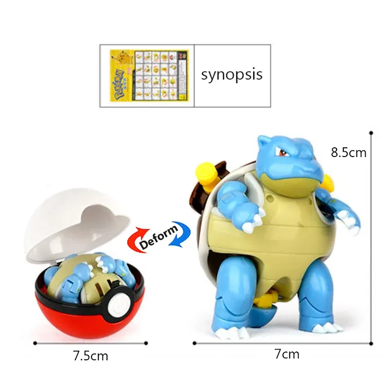 Color: Pink - High Quality Pokemon Ball Deformation Toy Pikachu Mewtwo Gyarados Pocket Monster Pokeball Pokemon Action Figure Children Toy Gif