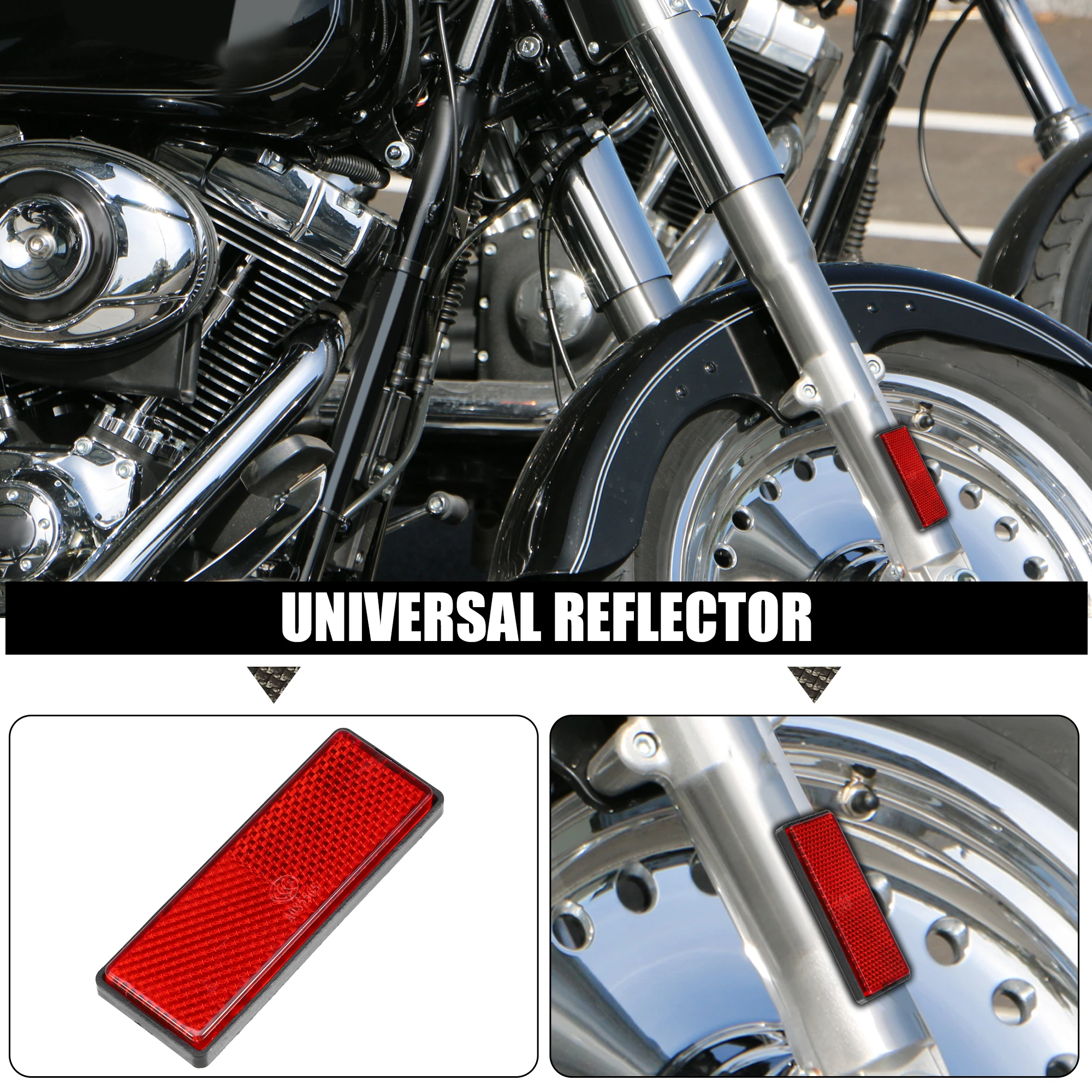 Color: WHITE - UXCELL Rectangular Stick-on Safety Spoke Reflective Sticker Self Adhesive Reflector for Gate Posts Cars Trailer Motorcycle