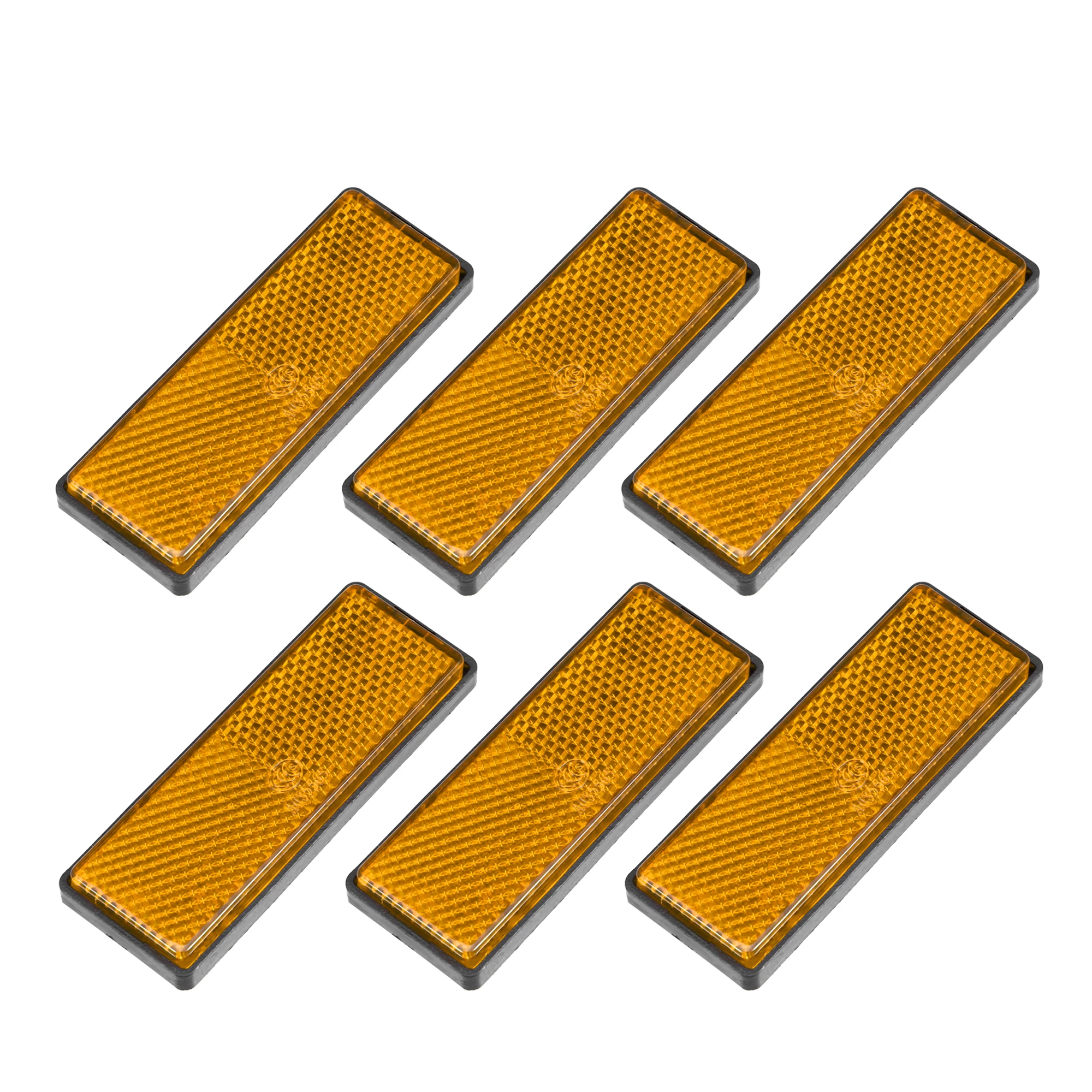 Color: WHITE - UXCELL Rectangular Stick-on Safety Spoke Reflective Sticker Self Adhesive Reflector for Gate Posts Cars Trailer Motorcycle
