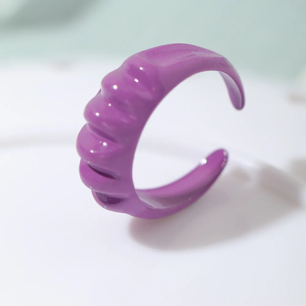 Main Stone Color: Blue - New Creative Design Five-Pointed Star Simple Geometry Color Wide Ring For Woman Simple Personality Trend Temperament Rings