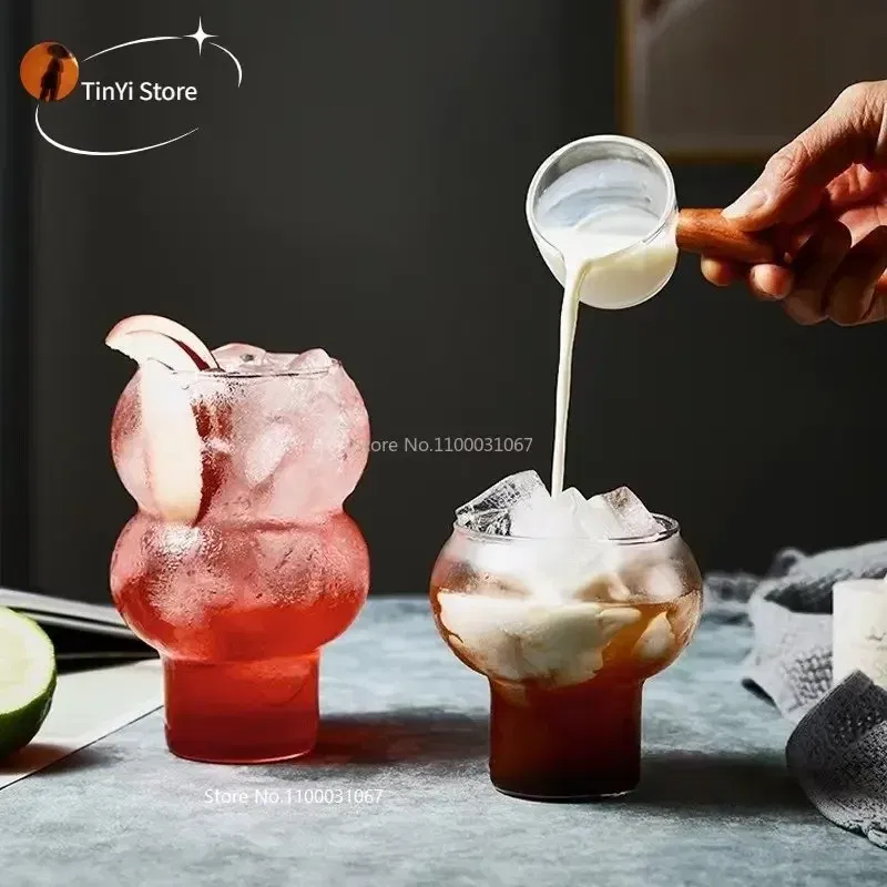 Color: Dark Khaki, Capacity: 301-400ml - Transparent Heat Resistant Glass Coffee Mug Glass  Latte Cup Breakfast Mug Milk Water Cocktail Glass Cup Beer Drinking Glasses