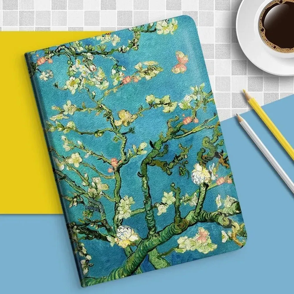 Color: Black, Size: 8 - Case For iPAD 10 9 8 7 6 5 th Generation Pro 11 12.9 10.5 Air 5 4 3 2 Mini 6 Funda Cover Luxury Van Gogh Oil Painting Flower Art
