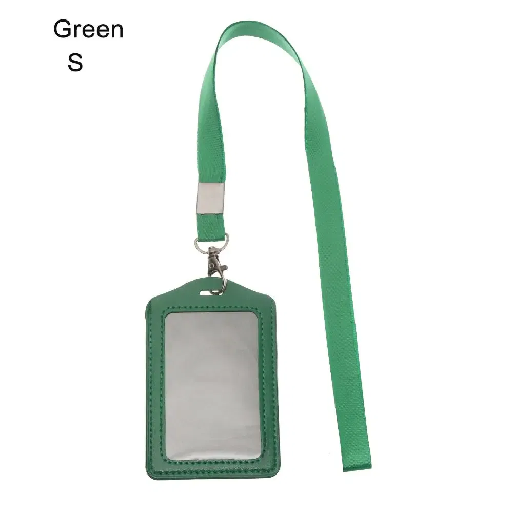 Color: Brown - Unisex Work Card Holders With Lanyard PU Bank Card Name Credit Card Holders Card Bus ID Holders Identity Badge With Neck Strap