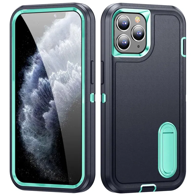 Color: Trans-dark Pink, Material: Plastic - PKCASE Shockproof Case For iPhone 13 Mini 12 11 Pro Max 6 7 8 Plus Bracket Protective Cover For iPhone X XS XR SE 2020 2022