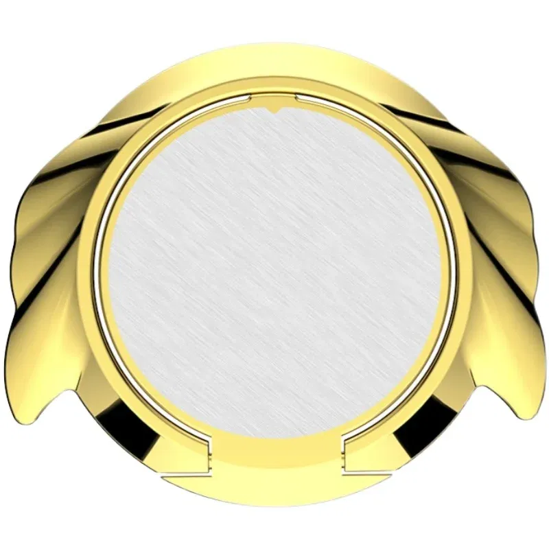 Color: Yellow - 360 Degrees Ultra-thin Angel Ring Bracket Xiaomi Huawei Car Phone Holder Bracket Metal Desktop Phone Stand