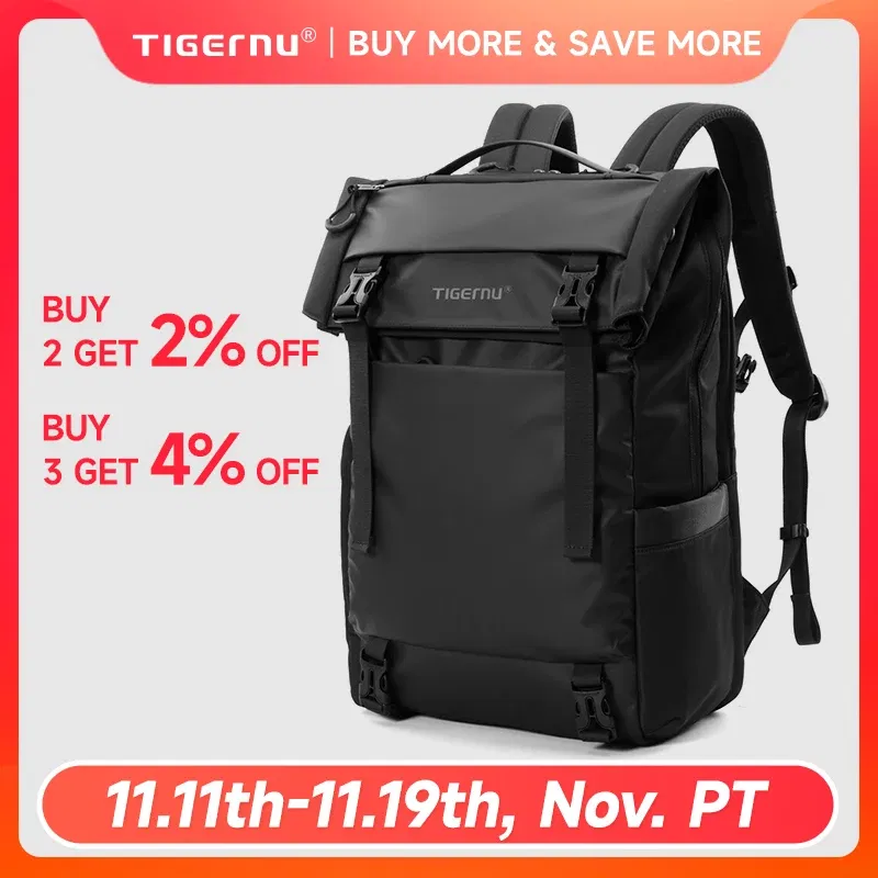 Tigernu Travel Backpack Male TPU Waterproof Backpack Men Bags Expandable Men's Backpack Business Bags School Backpack