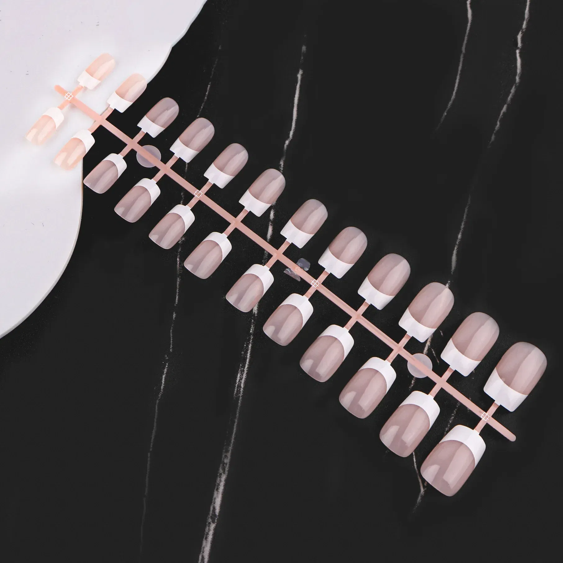 Color: SKY BLUE - 24PCS Square Head Matte False Nails Ballet Detachable Full Cover Artificial Fingernails Frosted Press Glue on Fake Nail Tips
