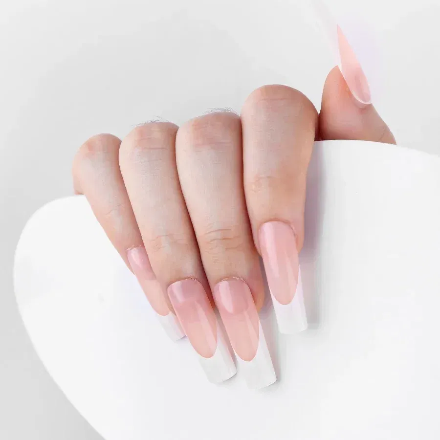 Color: SKY BLUE - 24PCS Square Head Matte False Nails Ballet Detachable Full Cover Artificial Fingernails Frosted Press Glue on Fake Nail Tips