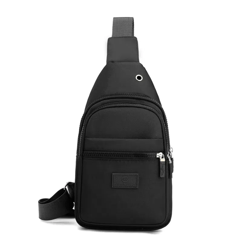 Color: Pink - Women's Chest Bag Pure Color Nylon Women's Bag Good Quality Shoulder Bag Casual Women's Crossbody Bag Fashion Female Bag