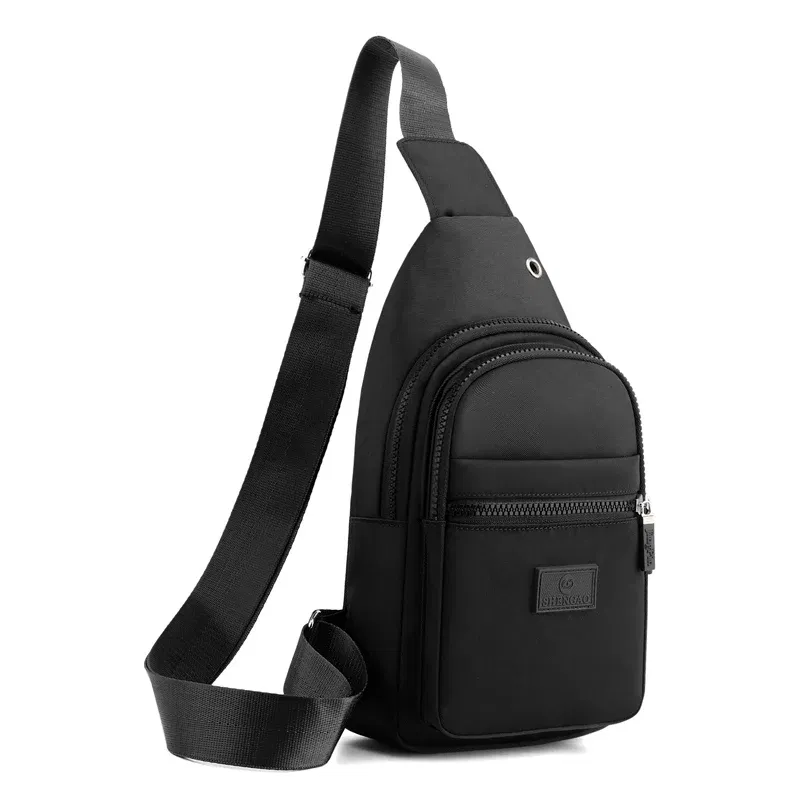 Color: Pink - Women's Chest Bag Pure Color Nylon Women's Bag Good Quality Shoulder Bag Casual Women's Crossbody Bag Fashion Female Bag