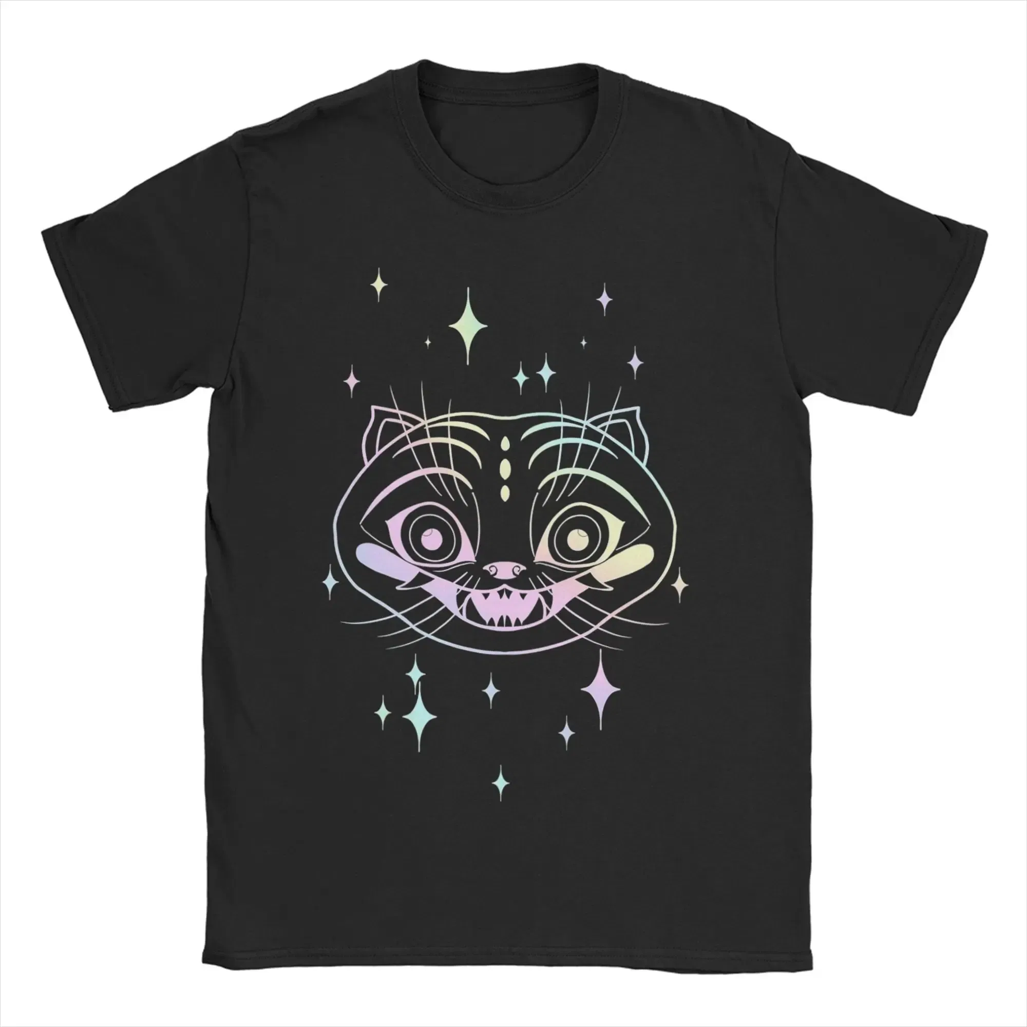Color: MULTI, Size: 5XL - Derpy Tiger Cat T Shirt Men Women's Cotton Unique T-Shirt Round Collar Huntrix Kpop Demon Hunters Tees Short Sleeve 4XL 5XL 6XL