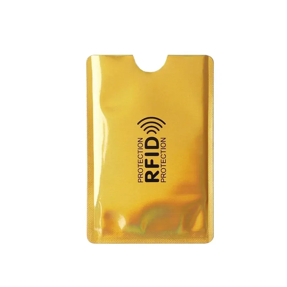 Color: Navy Blue - 5pcs Anti-theft RFID Card Holder Colorful Aluminium Reader Lock Passport Protector Sleeves Safety Credit Card Sleeves