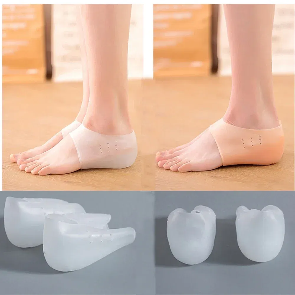 Color: black, Shoe Size: 0, Ships From: CHINA - Silicone Height Increase Insoles for Man Woman Shoes Lift Insert Gel Shoe Pads With Breathable Holes Invisible Height Heel Socks