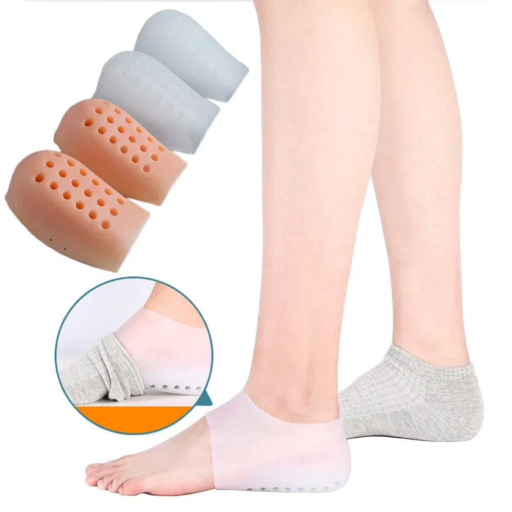 Color: black, Shoe Size: 0, Ships From: CHINA - Silicone Height Increase Insoles for Man Woman Shoes Lift Insert Gel Shoe Pads With Breathable Holes Invisible Height Heel Socks