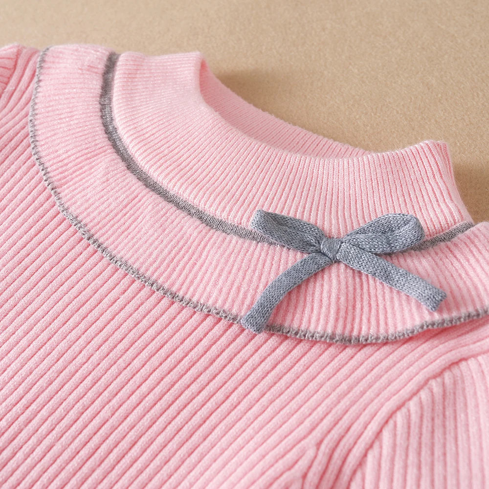 Color: black, Kid Size: 6T - Girls Sweater Pullovers Autumn Winter Baby Warm Sweaters Tops Children Knitwear Kids Clothes