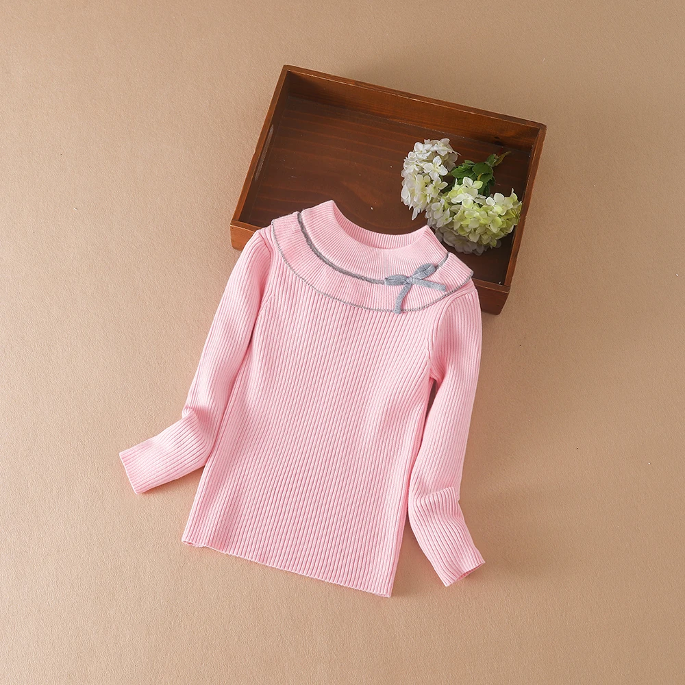 Color: black, Kid Size: 6T - Girls Sweater Pullovers Autumn Winter Baby Warm Sweaters Tops Children Knitwear Kids Clothes
