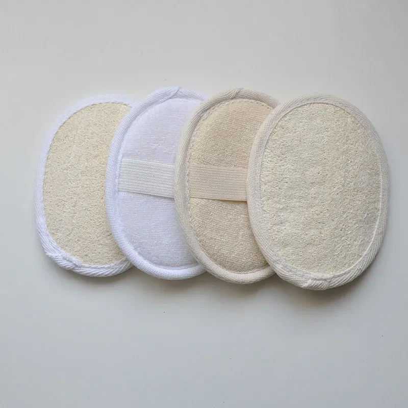 Color: green - Natural Loofah Sponge Bath Shower Rub Bath Shower Wash Body Pot Sponge Scrubber Durable Healthy Massage Brush