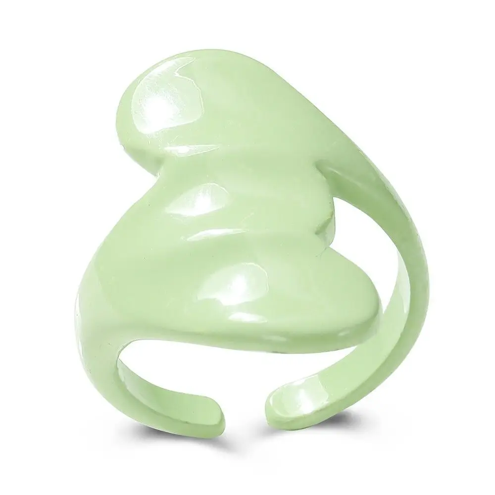 Main Stone Color: green - New Creative Design Five-Pointed Star Simple Geometry Color Wide Ring For Woman Simple Personality Trend Temperament Rings