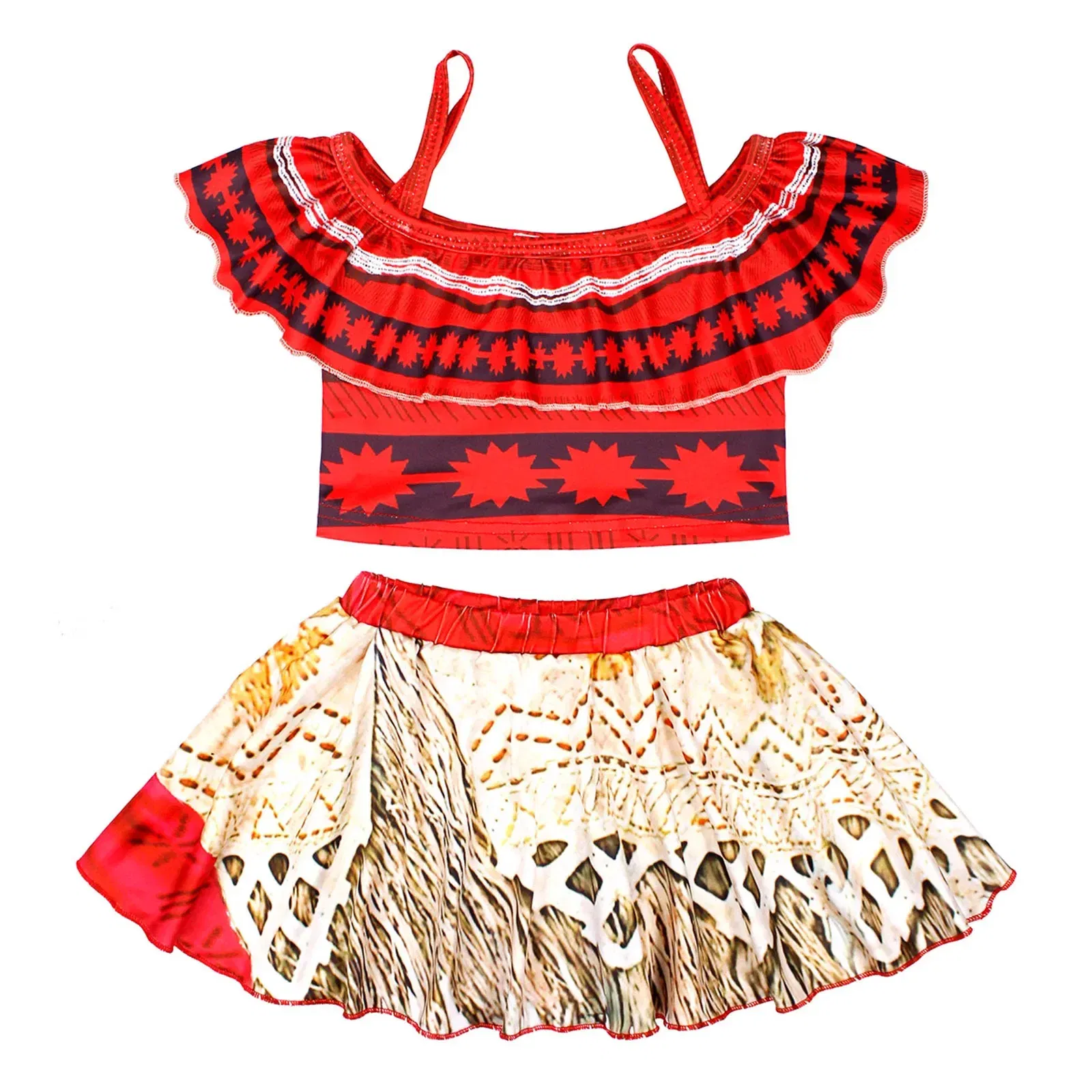 Color: Blue, Kid Size: 9M - Moana 2 Swimsuit Summer Holiday Beach Girls Two-piece Bikini Toddler Adventure Outfit Pool Party Vaiana Fancy Dress Up