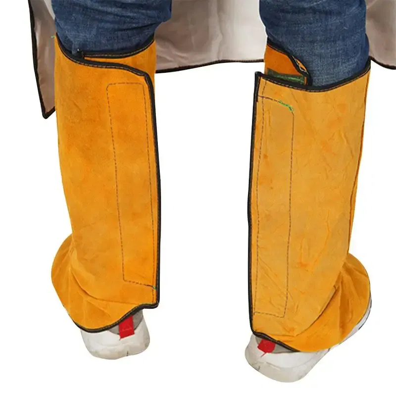 Ships From: CHINA - Leather Flame Retardant Welding Spats Safety Boot Flame Heat Abrasion Flame Resistant Foot Safety Protection Work Welder Tools