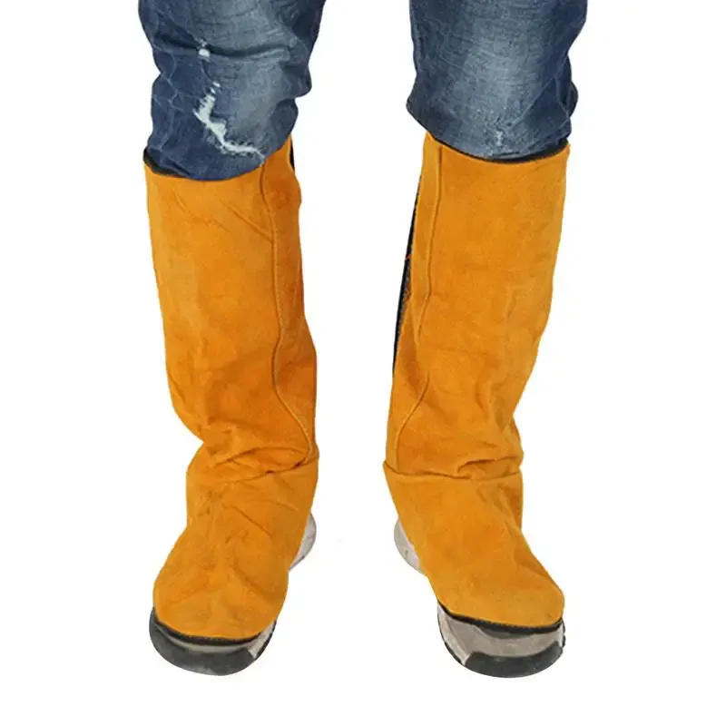 Ships From: CHINA - Leather Flame Retardant Welding Spats Safety Boot Flame Heat Abrasion Flame Resistant Foot Safety Protection Work Welder Tools