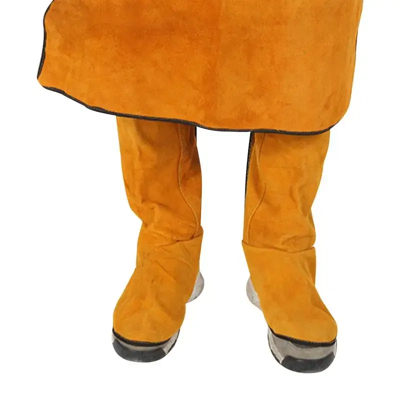 Ships From: CHINA - Leather Flame Retardant Welding Spats Safety Boot Flame Heat Abrasion Flame Resistant Foot Safety Protection Work Welder Tools