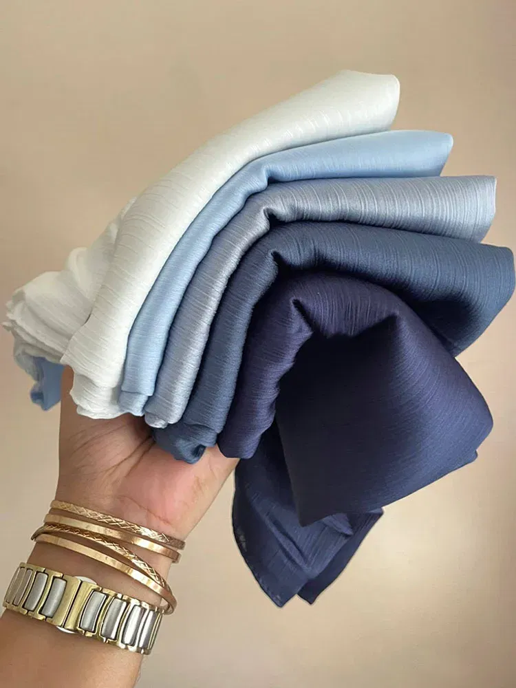 Color: Ginger - Hot Premium Satin Crinkle Hijab Scarf Chiffon Shawl Plain Muslim Women Hijabs Breathab Islam Women Turban Pleated Scarf Ramadan