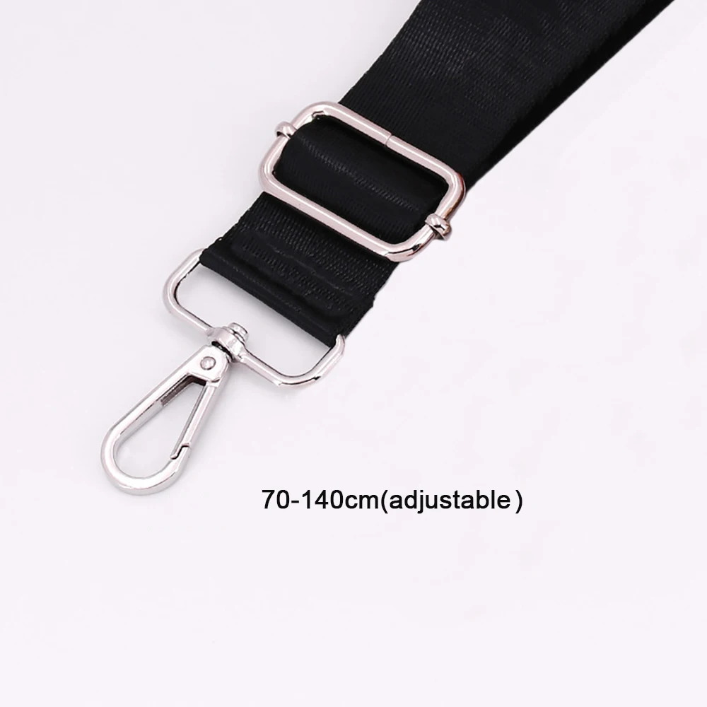 Color: Bronze - Shoulder Bag Strap Fashion Wide Replacement Strap For Bags Nylon Woman Messenger Bag Accessories Silver Metal Buckle Bag Straps