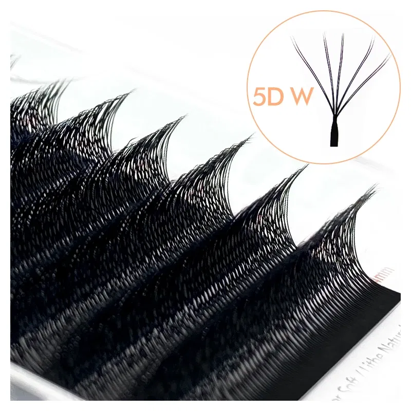 Color: Brushed Chrome, Curl: D, Thickness: 0.07mm, Length: 14mm - NATUHANA 3D 4D WW Shaped Eyelash extensions 0.07mm C D L LU Curl Premade Fans Faux Mink Volume Lashes Korean Make Up Tool