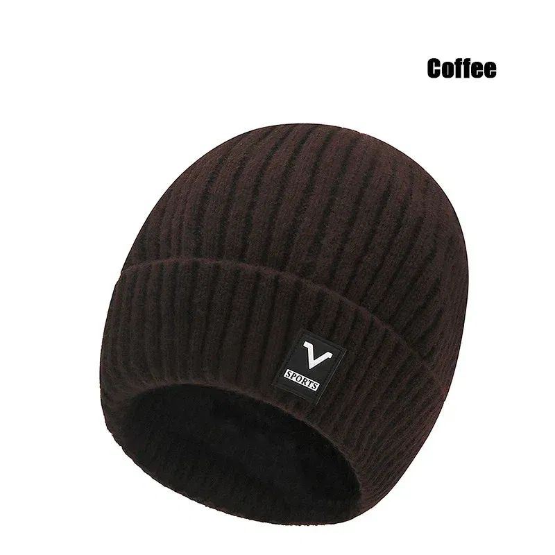 Color: Dark Brown, Ships From: CHINA - Beanie Men Slouchy Knit Skull Cap Warm Stocking Hats Guys Women Striped Winter Beanie Hat Cuffed Plain Hat