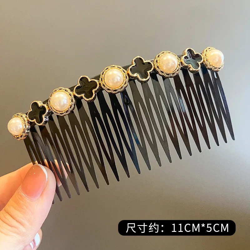 Color: GRAY, Ships From: CHINA - 1PC Fashion Women Hairpins Rhinestone Pearl Hair Combs Clip Claw For Woman Barrettes Hair Maker Bun Hair Accessories Headwear